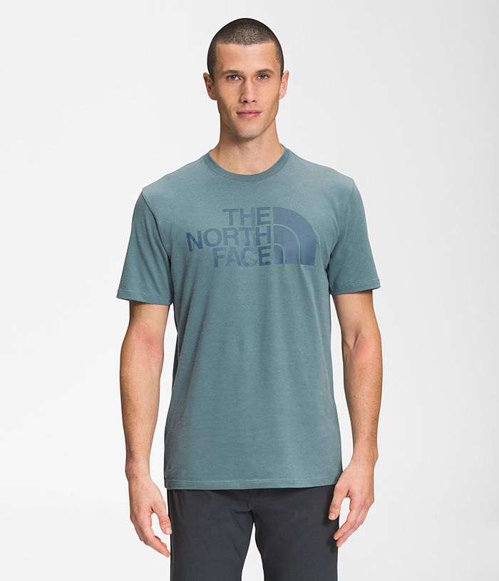 Camiseta The North Face Hombre Manga Corta Half Dome Azules - Peru 19567FYDW